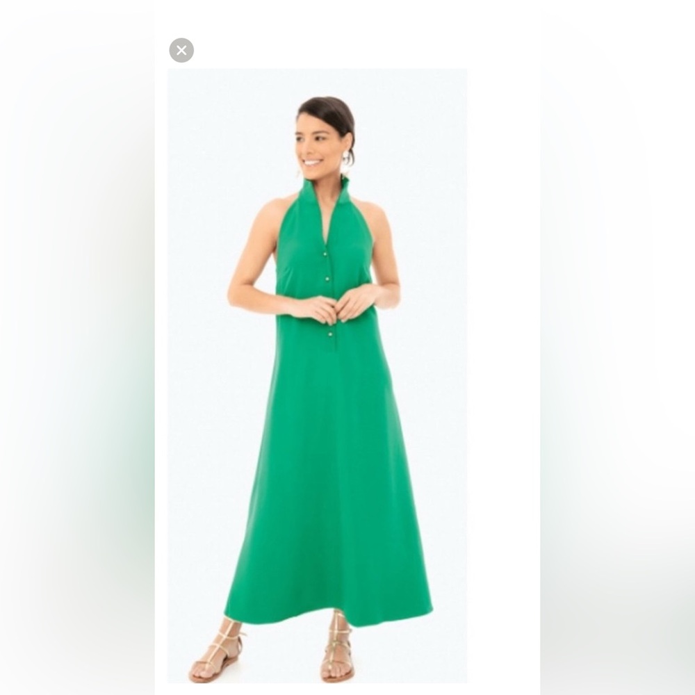 Tuckernuck Jagger Maxi Halter Kelly Green Crepe Dress Size S NWT